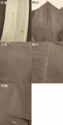 平和屋着物*夏物 小紋 紗 幾何学文様 洗える着物 AABC3457jd