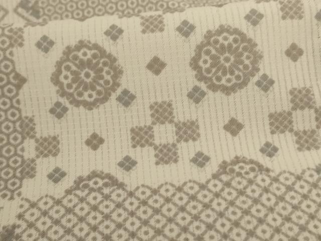 平和屋着物*夏物 小紋 変わり絽 幾何学文様 洗える着物 AABC3482jd