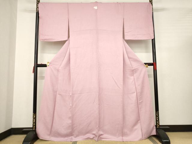 平和屋着物●上質な色無地 珊瑚色 正絹 逸品 未使用 AABH4561ck