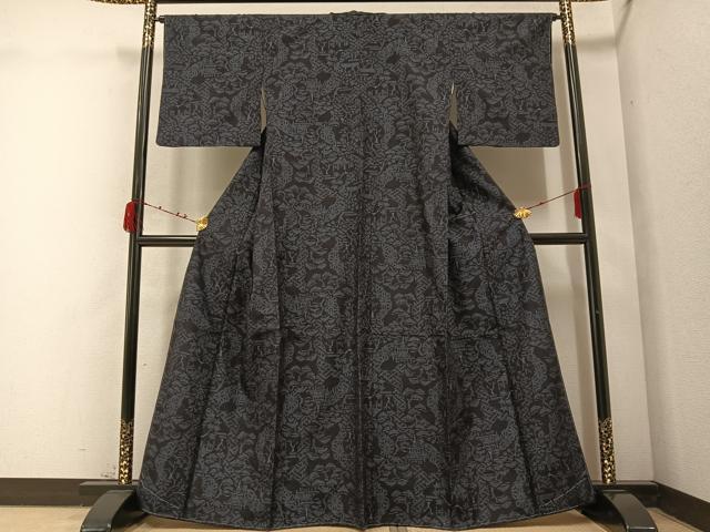 平和屋着物●結城紬 風景松文 正絹 逸品 未使用 AABC3659ph