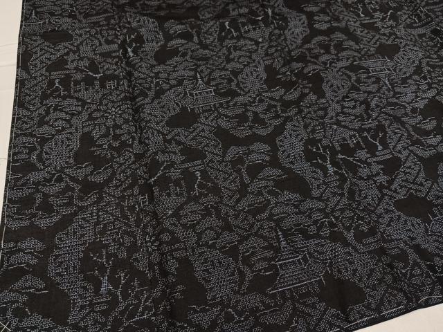 平和屋着物●結城紬 風景松文 正絹 逸品 未使用 AABC3659ph