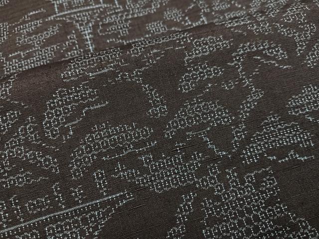 平和屋着物●結城紬 風景松文 正絹 逸品 未使用 AABC3659ph