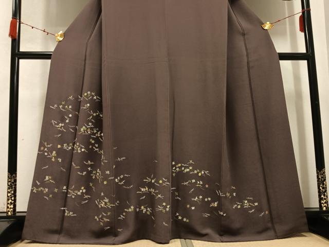 平和屋着物●訪問着 刺繍 草花文 金糸 正絹 逸品 AABC3715ph