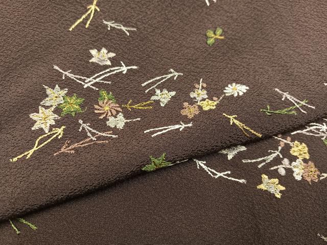 平和屋着物●訪問着 刺繍 草花文 金糸 正絹 逸品 AABC3715ph