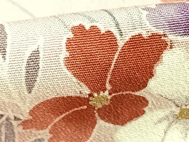 平和屋着物▽訪問着 単衣 草花文 暈し染め 金彩 正絹 逸品 AABC3723fy