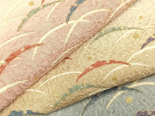 平和屋着物▽上質な小紋 単衣 雪芝文 金彩 正絹 逸品 AABC3725fy