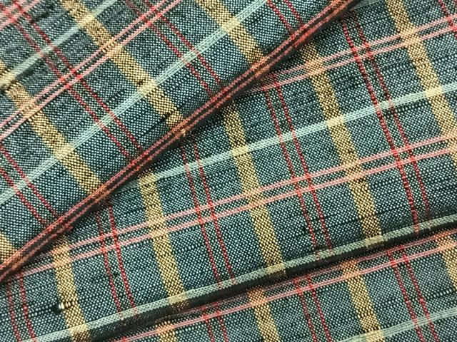 平和屋着物▽上質な紬 単衣 格子 正絹 逸品 AABC3734fy