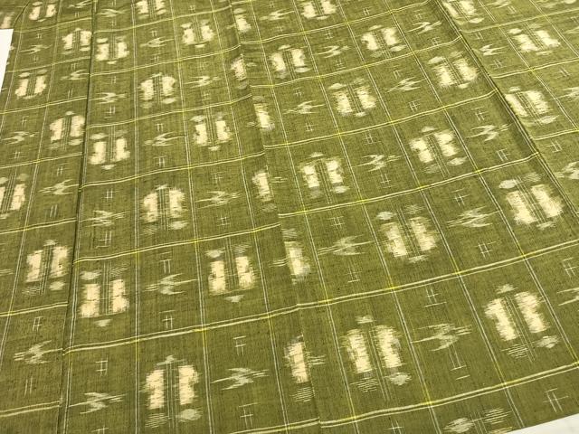 平和屋着物▽上質な紬 単衣 遠州椿 三越扱い 正絹 逸品 AABC3741fy