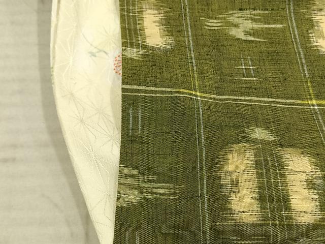 平和屋着物▽上質な紬 単衣 遠州椿 三越扱い 正絹 逸品 AABC3741fy