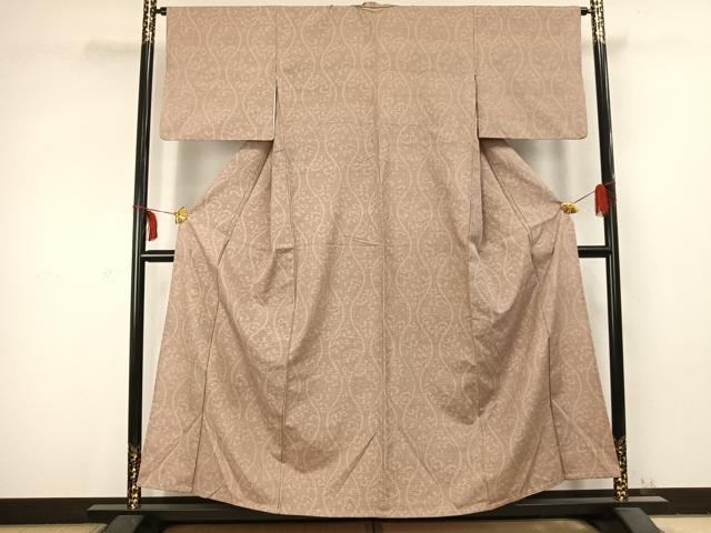 平和屋着物▽結城紬 単衣 80亀甲 立涌文 正絹 逸品 AABK4518ck