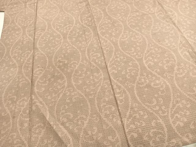 平和屋着物▽結城紬 単衣 80亀甲 立涌文 正絹 逸品 AABK4518ck