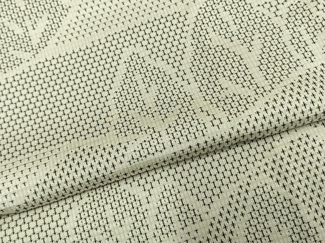 平和屋着物▽上質な紬 単衣 樹林文 正絹 逸品 AABC3747fy