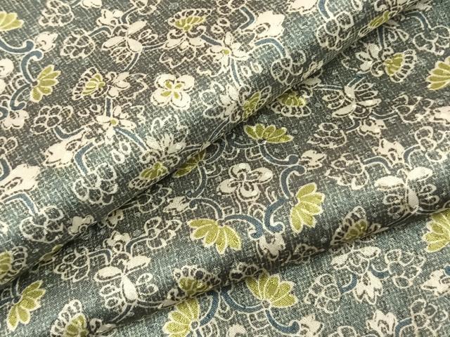 平和屋着物▽上質な小紋 単衣 吉祥花文 正絹 逸品 AABC3753fy