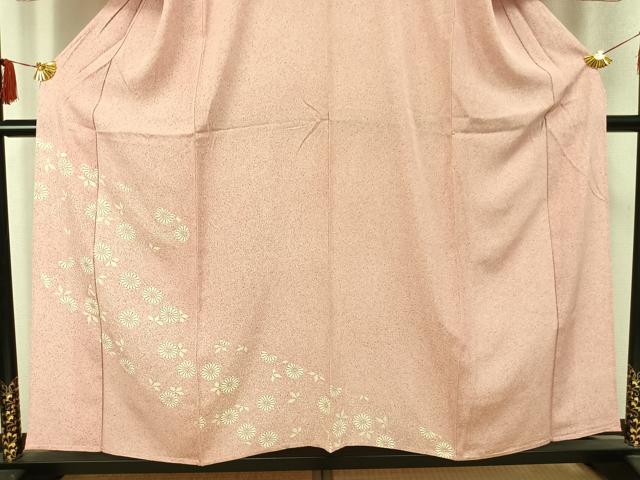 平和屋着物▽訪問着 単衣 草花文 正絹 逸品 AABC3754fy