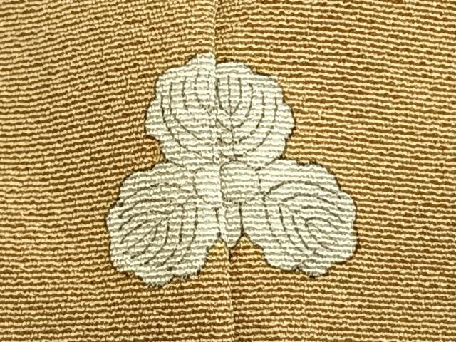 平和屋着物▽上質な色無地 単衣 枯色 正絹 逸品 AABC3774fy