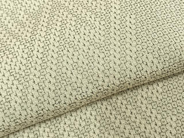 平和屋着物▽本塩沢 単衣 110亀甲 幾何学文様 正絹 逸品 AABC3796fy