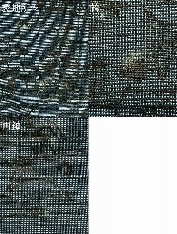 平和屋着物▽上質な紬 単衣 風景文 正絹 逸品 AABC3839fy