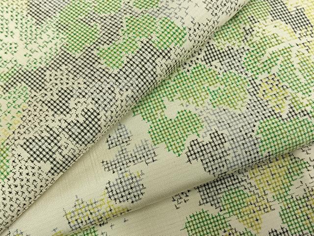 平和屋着物▽本場大島紬 白大島 単衣 風景文 正絹 逸品 未使用 AABC3842fy
