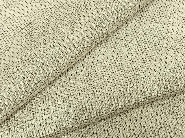 平和屋着物▽本塩沢 単衣 110亀甲 幾何学文様 正絹 逸品 AABC3863fy