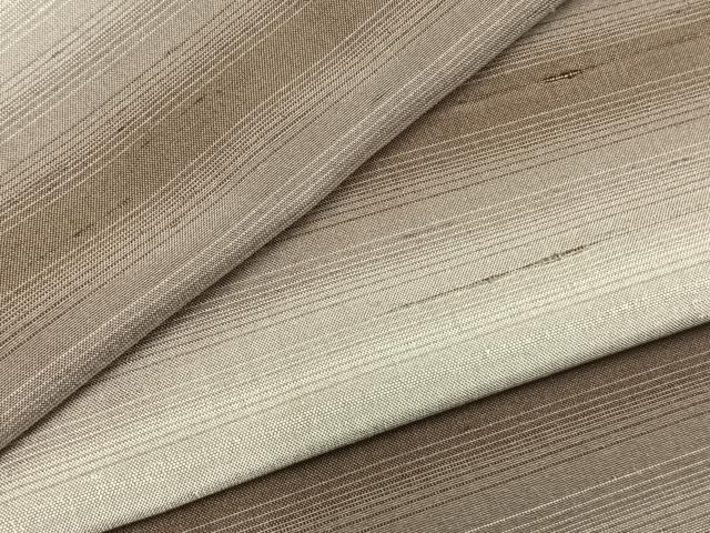 平和屋着物▽上質な紬 単衣 横段文 正絹 逸品 AABC3868fy