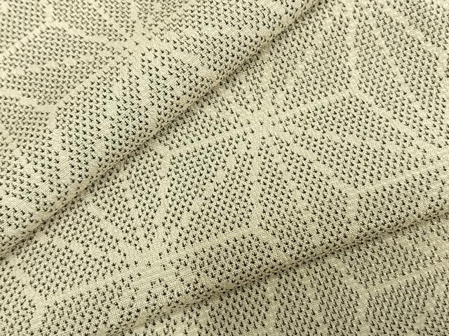平和屋着物▽本塩沢 単衣 麻の葉文様 正絹 逸品 AABC3871fy