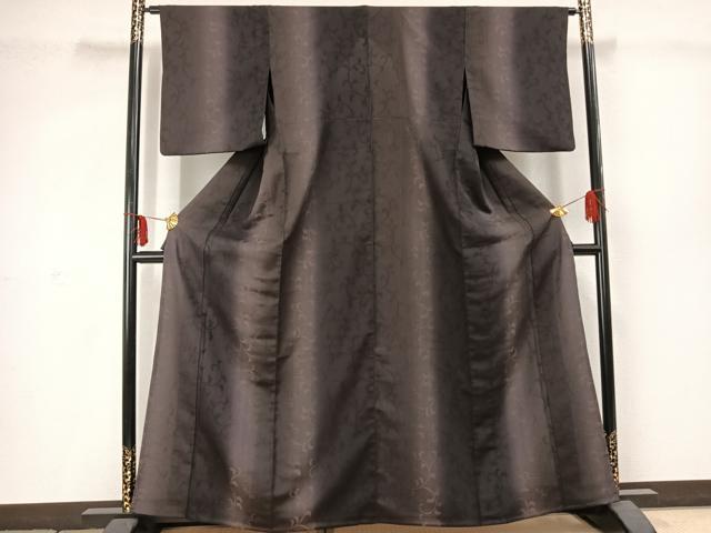 平和屋着物▽上質な小紋 単衣 唐草文 やまと誂製 正絹 逸品 AABC3928fy