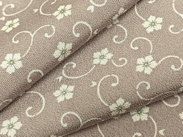 平和屋着物▽上質な小紋 単衣 花唐草文 正絹 逸品 AABC3937fy