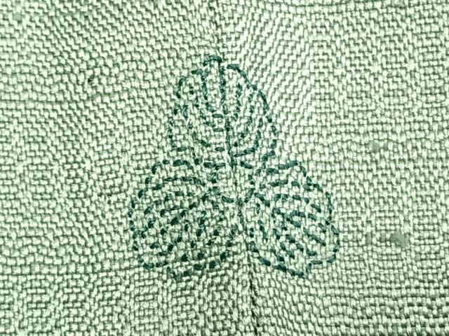 平和屋着物▽上質な色無地 単衣 紬地 薄萌葱色 正絹 逸品 AABC3946fy