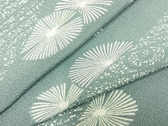 平和屋着物▽上質な小紋 単衣 舞花文 正絹 逸品 AABC3954fy