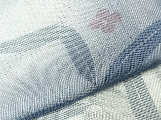 平和屋着物▽訪問着 無双 紗袷 紗×絽 草花文 正絹 逸品 AABC3959fy