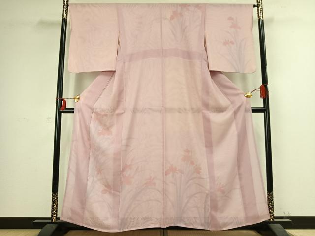 平和屋着物▽訪問着 無双 紗袷 紗×紗 手描き 草花文 正絹 逸品 AABC3990fy