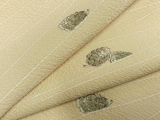平和屋着物▽上質な小紋 単衣 松ぼっくり 松坂屋扱い 正絹 逸品 AABC4002fy
