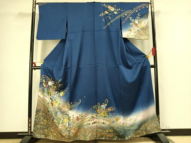 平和屋着物▽訪問着 単衣 辻が花 暈し染め 正絹 逸品 AABC4003fy