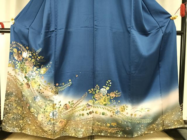 平和屋着物▽訪問着 単衣 辻が花 暈し染め 正絹 逸品 AABC4003fy