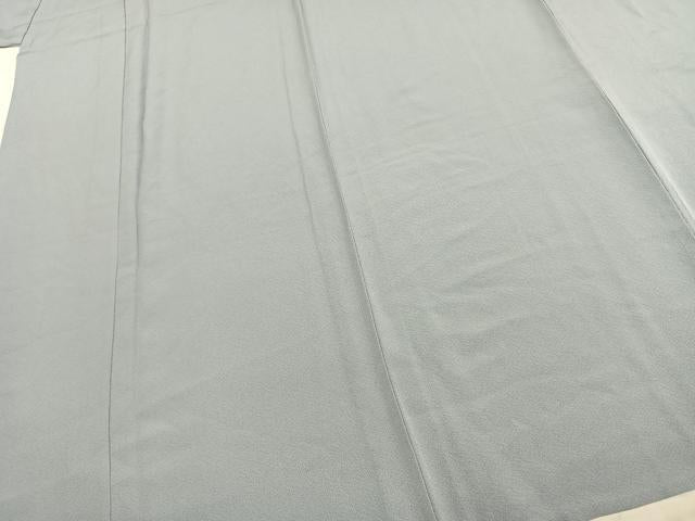 平和屋着物▽上質な色無地 単衣 灰青色 正絹 逸品 AABC4030fy