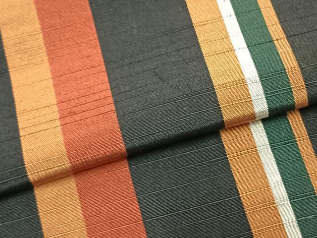 平和屋着物▽上質な紬 単衣 間道 正絹 逸品 AABC4038fy