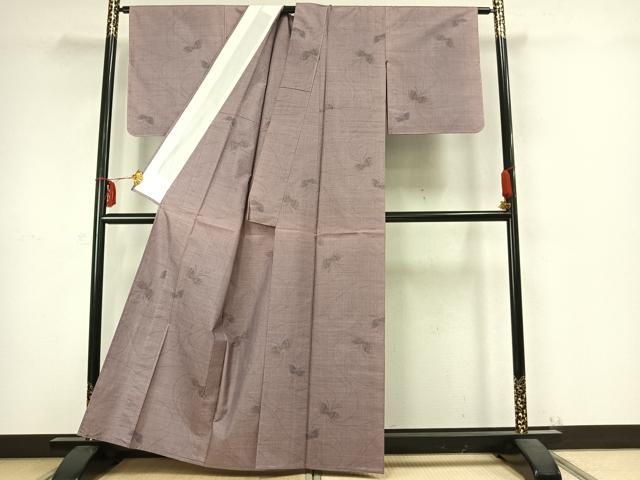 平和屋着物▽本場大島紬 単衣 舞蝶文 植物染 木邑大島紬織物謹製 証紙付き 正絹 逸品 未使用 AABC4051fy