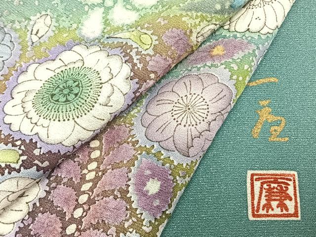 平和屋着物▽吉乃一廉 幻の辻が花 訪問着 単衣 銀通し地 正絹 逸品 AABC4061fy