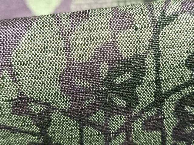 平和屋着物▽上質な紬 単衣 型染め 亀甲花文 正絹 逸品 AABC4074fy