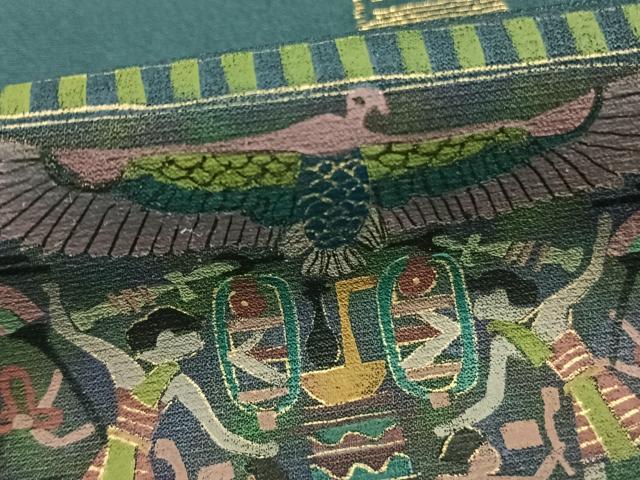 平和屋着物▽訪問着 単衣 壁画文様 金彩 正絹 逸品 AABC4084fy