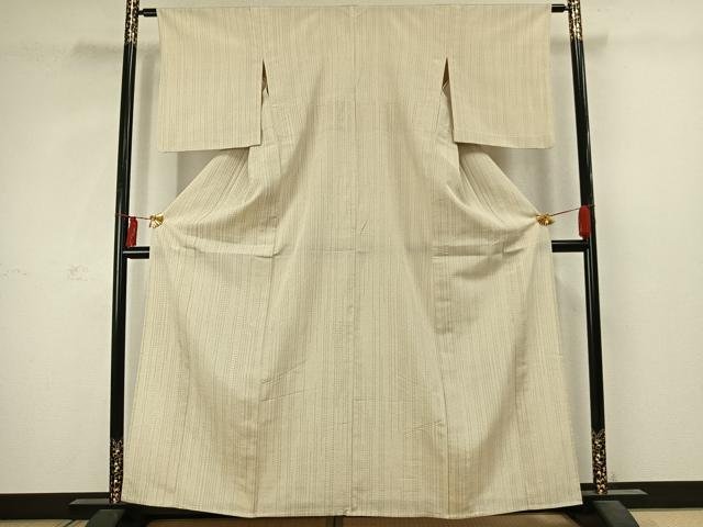 平和屋着物▽本塩沢 単衣 110亀甲 十字絣 ほていや扱い 正絹 逸品 AABC4102fy