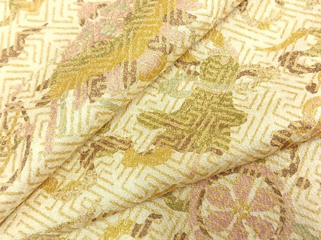 平和屋着物▽上質な小紋 単衣 花丸文 宝尽くし 金彩 高島屋扱い 正絹 逸品 AABC4109fy