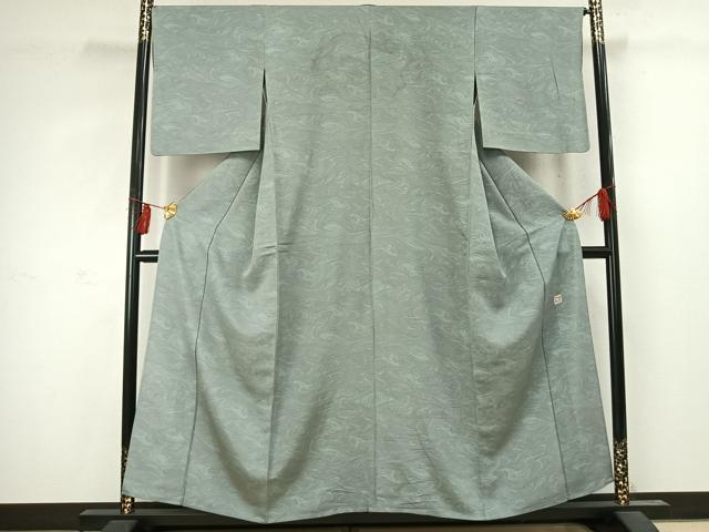 平和屋着物▽上質な小紋 単衣 作家物 墨流し文様 正絹 逸品 AABC4119fy