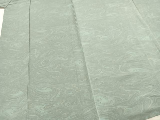 平和屋着物▽上質な小紋 単衣 作家物 墨流し文様 正絹 逸品 AABC4119fy