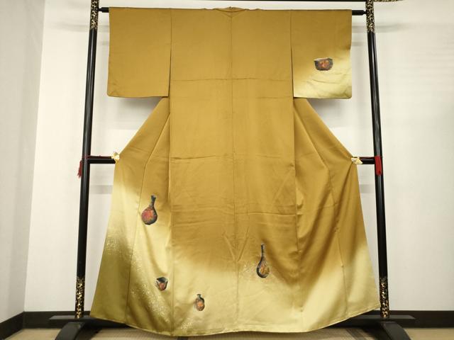 平和屋着物●訪問着 陶器文 暈し染め 金銀彩 正絹 逸品 AABC4129ck