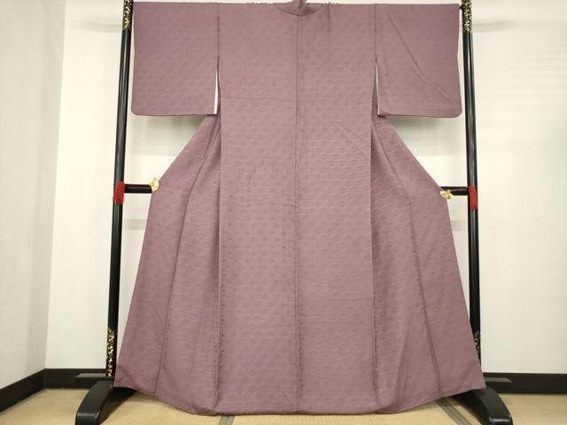 平和屋着物●上質な色無地 有栖川地紋 濃色 正絹 逸品 AABC4174ck
