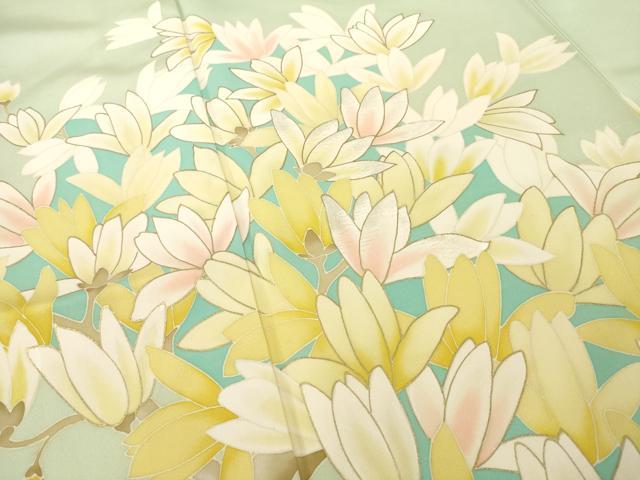 平和屋着物●訪問着 刺繍 枝花文 金彩 正絹 逸品 AABC4176ck