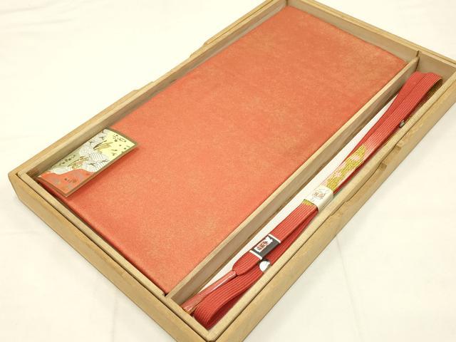 平和屋本店●和装小物 帯締め・帯揚げセット 高麗組 綾出し 泥箔 金糸 金彩 逸品 未使用 AABC4258ay