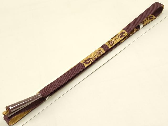 平和屋本店●和装小物 帯締め・帯揚げセット 高麗組 綾出し 金糸 逸品 未使用 AABC4283ay