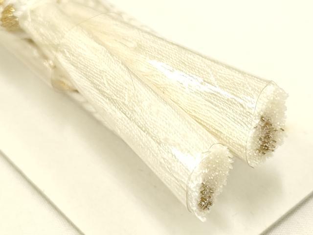平和屋着物●和装小物 帯締め・帯揚げセット 礼装用 柄絞り 松 金糸 金彩 逸品 未使用 AABC4385ay